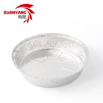 China Fast Food Catering Good 9 Inch Round Disposable Aluminum Pans Foil Food Containers Baking Tray For Kitchen And Restaurant for sale