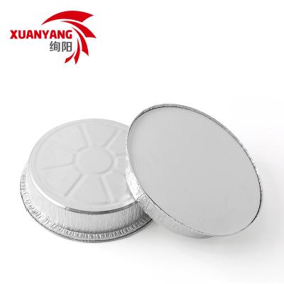 China Catering fast food 9 inch round container tray disposable aluminum foil mold widely used for kitchen restaurant 1400cc for sale