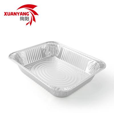 China Disposable Aluminum Foil Baking Tray Half Size Cookie Sheet 3500ml With Plastic Dome Lid for sale