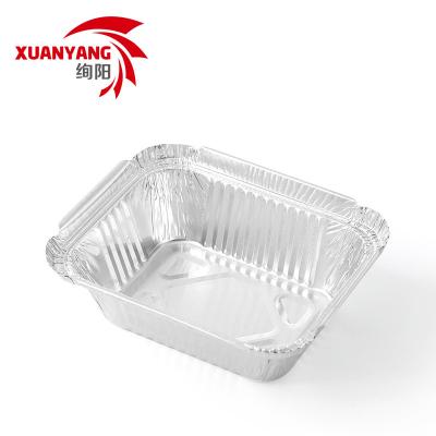 China Food Grade Microwavable Disposable Aluminum Foil Food Containers Small Foil Tray With Lid for sale