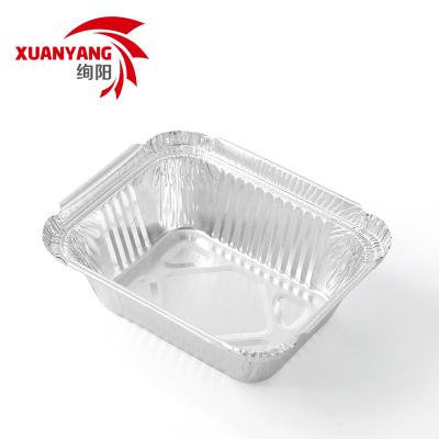 China Small Microwavable Disposable Aluminum Foil Takeaway Food Container With Cardboard Paper Lid for sale