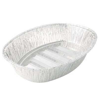 China Eco-friendly microwavable aluminum foil turkey roaster oval pan for food packaging container for sale