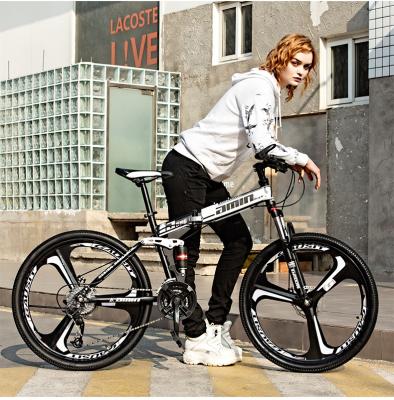 China Steel Foldable Mountain Bike 26-Inch 21Speed ​​Cross Country Dual Suspesion Mountain Bike For Women And Men for sale