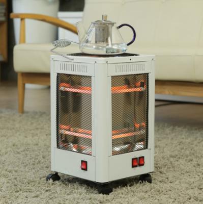 China Outdoor 2 IN 1 Heater Electric Five Face Quartz Heater With Wheels And Handle Hot Sales For Korea Market for sale