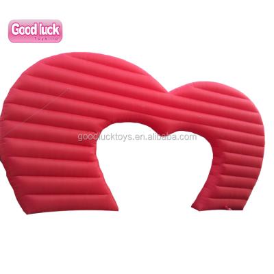 China Colorful PVC Coated 14x0.6x7mh Event Heart Shaped Inflatable Door Love Arch Nylon Blow Up Customized For Wedding Valentine's Day Events for sale