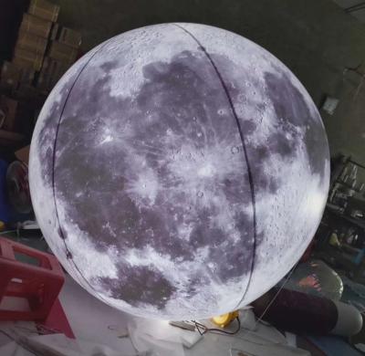 China Party Rolling Huge Inflatable Moon Weld By 0.35mm Thick PVC With Battery Lighting for sale