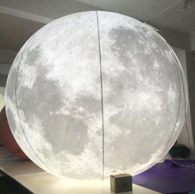 China PVC Oxford Cloth/PVC Tarpaulin Wedding Props Inflatable Led Light Moon Ball For Photo Background Inflatable Dinner Moon Balloon for sale