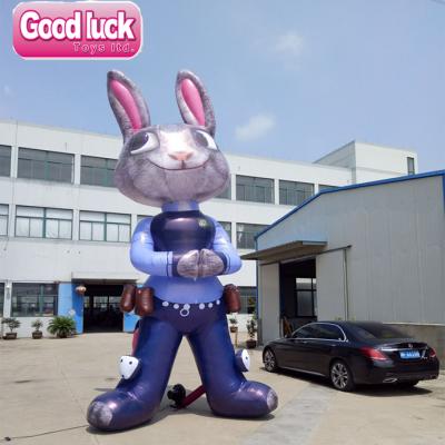 China Oxford Cloth Zootopia Cartoon Funny Judy Hopps Rabbit Inflatable Mascot Advertising Bunny for sale