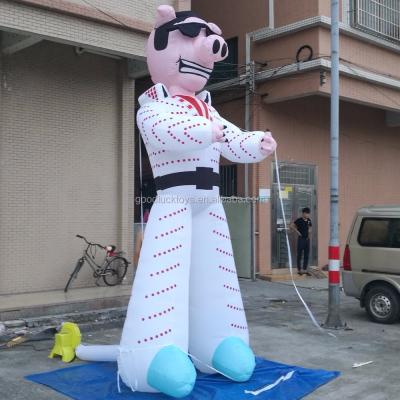 China PVC nylon custom giant inflatable elvis with pig head for advertising for sale