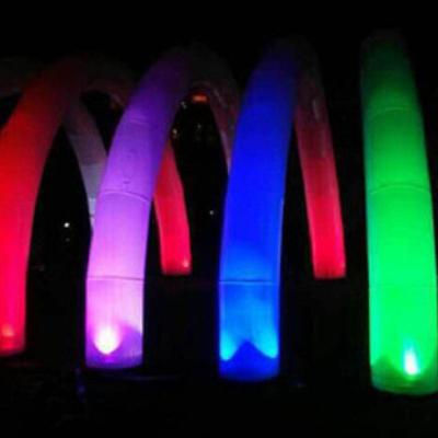 China Colorful PVC Coated Large Outdoor Inflatable LED Nylon Advertising Light Arch For Promotion for sale