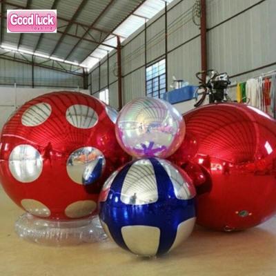 China Party Lure Inflatable Silver Balloon for Advertising Large Shiny Inflatable Mirror Ball Golden Beach Ball Mirror Balls for Decoration for sale