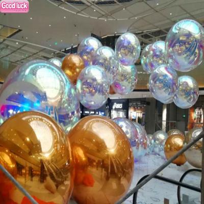 China Durable Attractive Disco Globe Side Pendant Lights Copper Glass Gold Party Decoration Work 80Cm Installation Movable Base 1M Inflatable Mirror Ball for sale