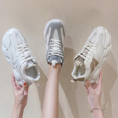 China White Ladies Casual Chunky Walking Sneakers Running Shoes Mesh Breathable Sports Shoes New Fashion Trend Autumn Tide Brand Women for sale