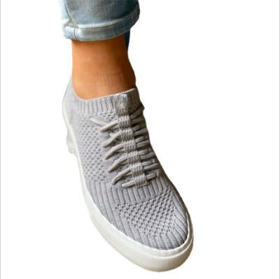 China CUSHIONING 2021 new fashion autumn summer flat shoes knitting plus size 12 low cut casual shoes for women for sale