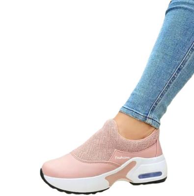 China CUSHIONING fall new 2021 ladies wedges thick bottom air cushion shoes women fitness walking shoes female casual running shoe sports shoes for sale