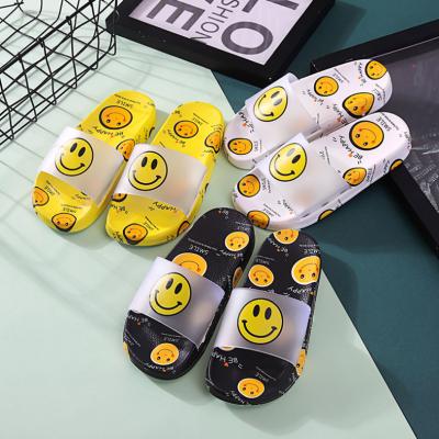 China PVC Smiley Face Children Beach Slippers Kids Cute Latin Drop Plastic Slippers Baby Boy Summer Durable New for sale