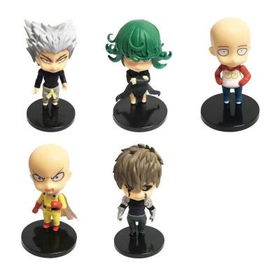 China Cartoon Toy Japanese Anime ONE PUNCH MAN 5 Pcs Q Version Saitama Tornado Genos Action Numbers for sale