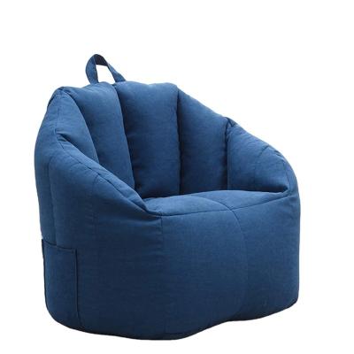 China Modern Indoor Faux Plush Back Support Pumpkin Armchair Bean Bag Recliners Canvas Cover for sale