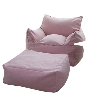 China Indoor Bean Bag Durable Velvet Winter Bean Bag Soft Leisure With Footstool for sale