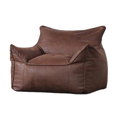 China Popular Leather Bean Bag Chair Single-Seat Sofa Cover Beanbag Corner Suede Fabric Sofa Bed Pouf for sale