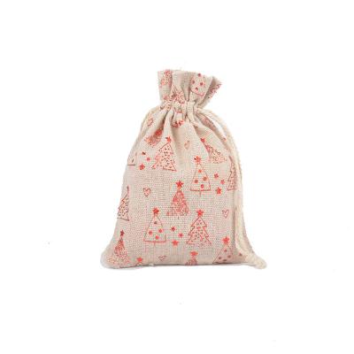 China OEM Eco - Friendly Jute Drawstring Sack With Logo Small Jewels Natural Jute Christmas Sack for sale