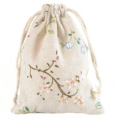 China Custom Logo Jewelry Drawstring Gift Packaging Bag Small Folding Burlap Drawstring Pouch for sale