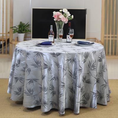 China Disposable hotel multi-dimensional colorful terylene round table cover wedding circular leaves/home/parties bamboo tablecloth for sale