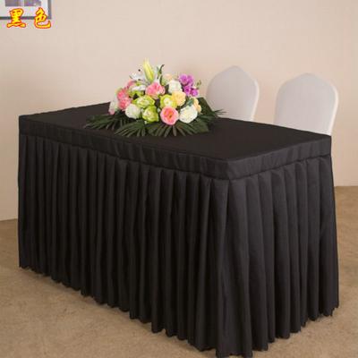 China Wholesale hot disposable high quality elegant wedding plain polyester banquet table skirt table cover for sale