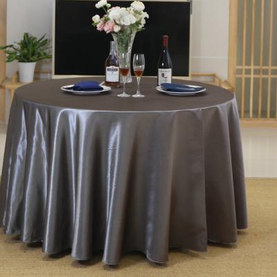 China Polyester Classic Disposable High Quality Silk Plain Dyed Table Cloth Wholesale Colorful Wedding Round Table Cloth Banquet Party for sale