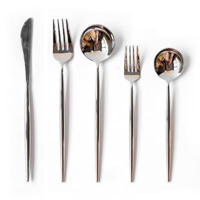 China Viable Wholesale Quality Mirrored Cutlery Wedding Flatware Sets Stainless Steel Base Cutlery Set Service For 6 for sale