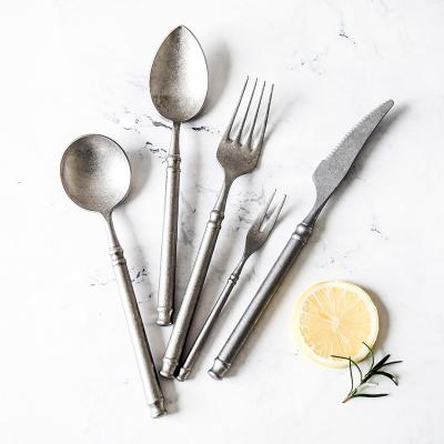 China Food Grade Snowflake Stainless Steel Flatware Silver Knife Fork and Cutlery Extra-Ends Sustainable Spoon Dinnerware for sale