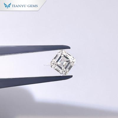 China Loose Diamond 1.06ct I I1 Asscher EX CVD Diamond Tianyu Gems Lab Grown Cut White Diamond for sale