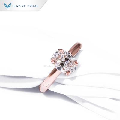 China Tianyu 2ct FGH CVD/HPHT Lab Diamond 14K/18K White Gold CLASSIC Gems Customized Engagement Rings Jewelry for sale