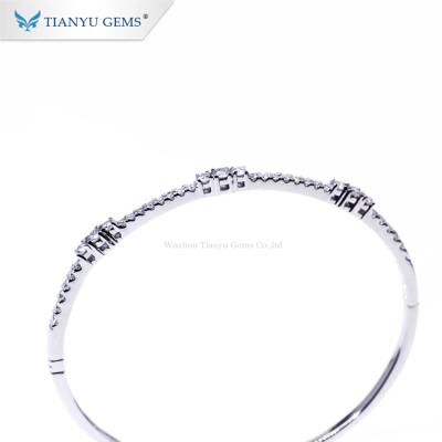 China Tianyu CLASSIC customized colorless silver/14k/18k white gold moissanite bracelet for sale