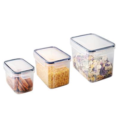 China Freshness preservation food lunch box-3 PC-plastic BPA kitchen pantry organization airtight storage containers with lids for cereal for sale