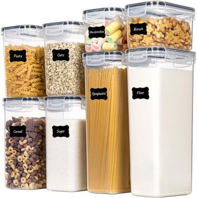 China Set-8 Safe Freshness Preservation Food Storage Containers PC-Plastic BPA Free Kitchen Refrigerator Microwave Airtight With Lids For Cereal for sale