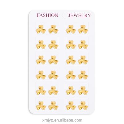 China Romantic 18K Gold Plated Brass Earrings Jewelry A Variety Of Exquisite Flower Design Earrings for sale