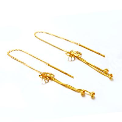 China 6G pure gold long section gold romantic women's earrings tassels earrings earrings women for sale