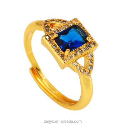 China New Factory Wholesale Fashion CLASSIC Foreign Trade Brass 18K Gold Plated Ring Ring Fubei Ring Female Open for sale