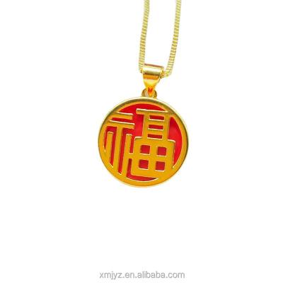 China Brand Cute Pendant Jinfu Brass Gold Plated Ladies Fashion Clavicle Chain Pendant Live Wholesale E-commerce for sale