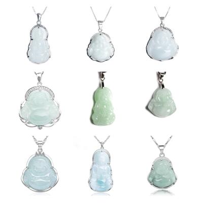 China Guanyin CLASSIC High Quality Small Jade Buddha Pendant With Jewelry Necklace 925 Sterling Silver Box Certificate for sale