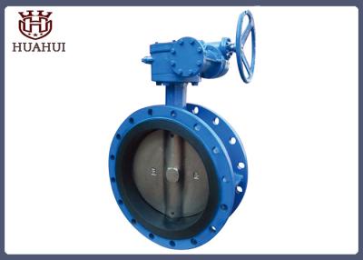 China Rubber Seal Double Flanged Butterfly Valve Pneumatic Operated With API 609 Standard for sale