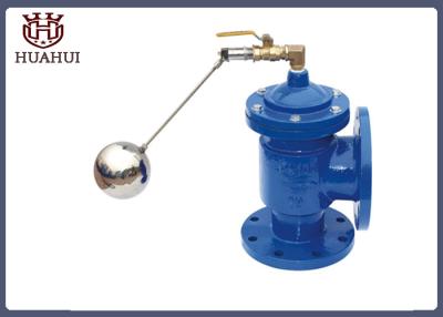 China Angle Hydraulic Float Control Valve Double Flange Blue Color DN200 PN16 for sale