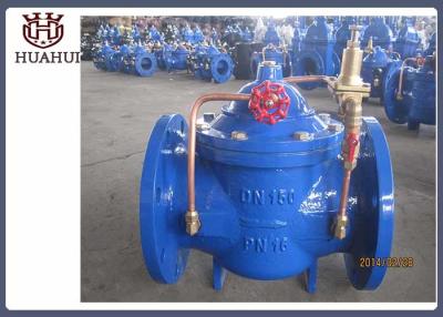 China Blue Color Water Pressure Reducing Valve Manuel Operation With BS4504 Standard for sale