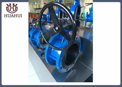 China Handle Type Doule Flanged Butterfly Valve Ductile Iron Resilients Seated for sale