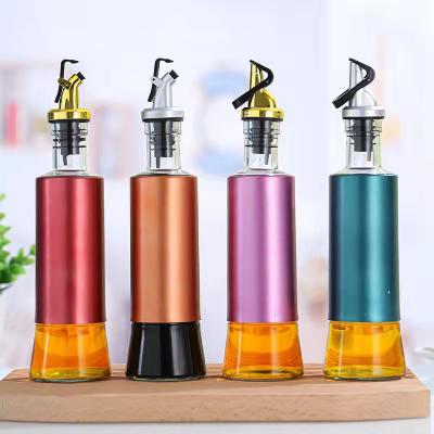 China Leakproof Soy Sauce Vinegar Freshness Storage Oiler Kitchen Glass Oil Tank Oil Bottle Household Seasoning Set Seasoning Jar for sale