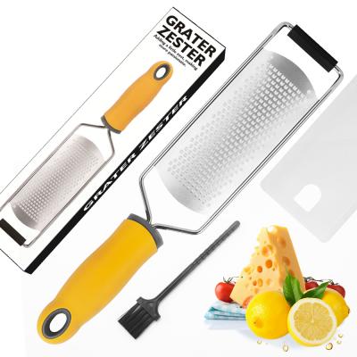 China Viable Multi-Function Kitchen Handle Lemon Grater Stainless Steel Non-slip Fruit Vegetable Cheese Grater for sale