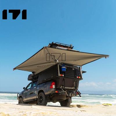 China UV-Resistant 171 Tent 270 Degree Car Side Tent With Side Walls Car Family Camp Car 270 Tent Moving Tent for sale