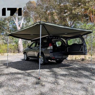 China Upf50+ 4Wd UV-Resistant Outdoor Camping Sunproof Car Shelter 270 Degree Foxwing Tent Car Tent Retractable Tent for sale