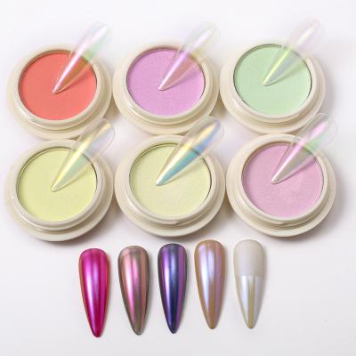 China Beauty Girl Nail Art Glitter Magic Aurora Powder Solid Nail Powder 1pcs for sale